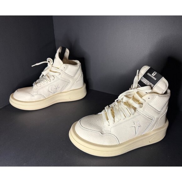 Converse TURBOWPN Mid Rick Owens DRKSHDW Egret Boots Mens 7 Sneakers - Picture 7 of 8